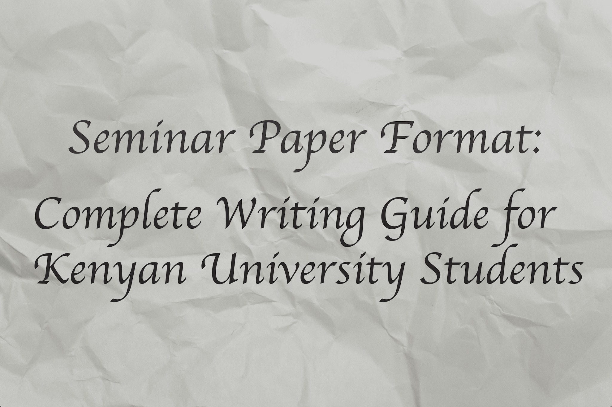 How to Write a seminar paper - Graduate Success