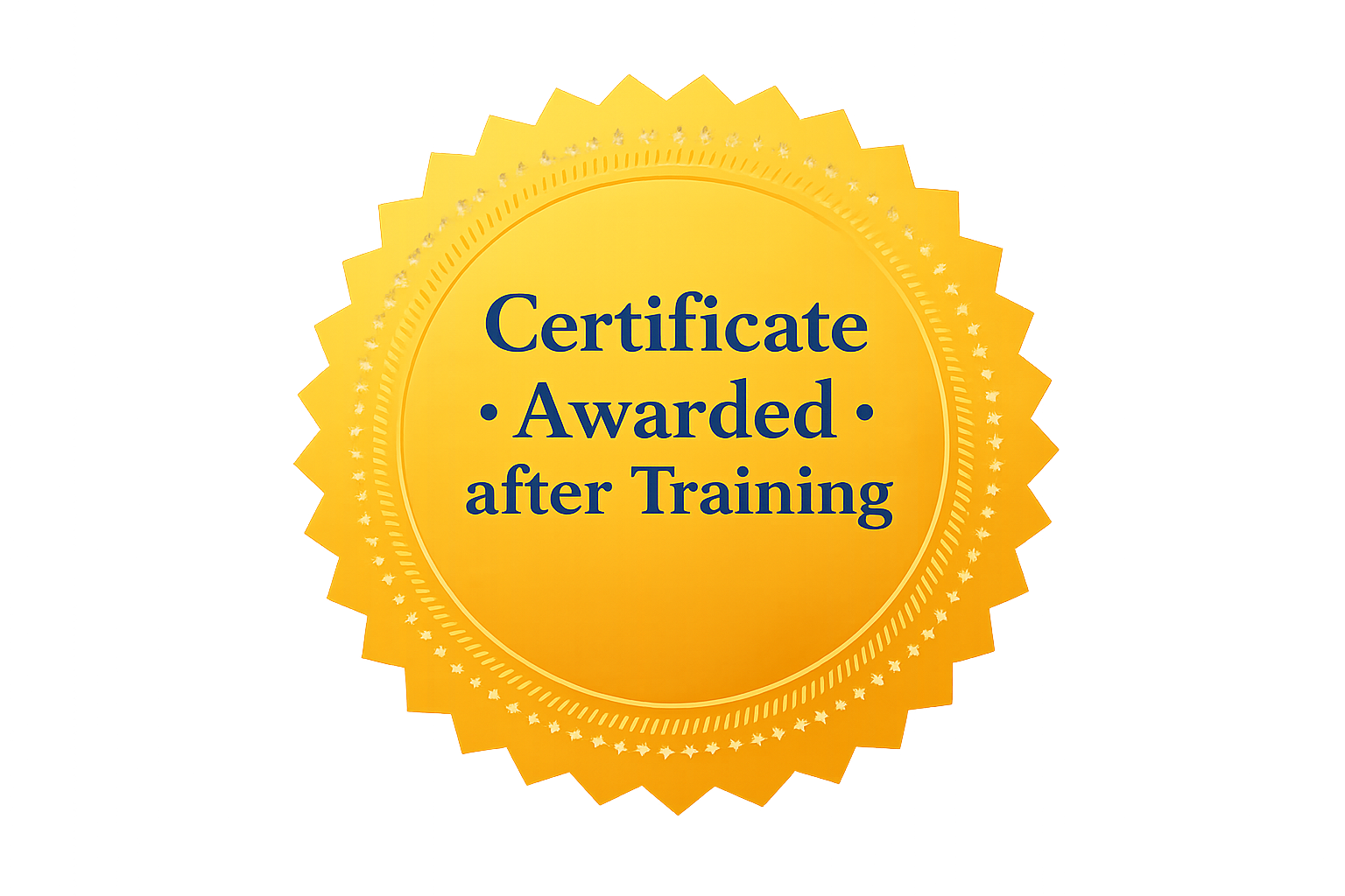 Certificate Awarded after Training